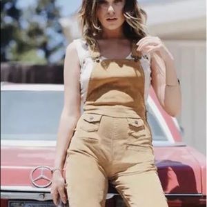 Rare Free People Movin Away Cord Corduroy Flare Retro Overall Jumpsuit 25 $148